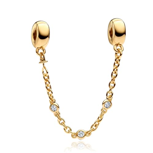 Doyafer goldene Sicherheitskette 925 Sterling Silber Fit Damen Armband Geburtstag Schmuck Geschenk für Freunde Familie von Doyafer