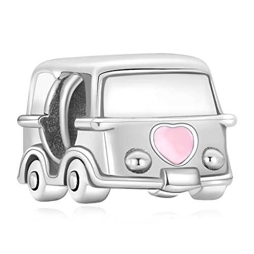 Doyafer rosa Motorrad Charms Anhänger 925 Sterling Silber Charms Fit Frauen Armband Halskette Anhänger Geschenk für Freund Familie von Doyafer