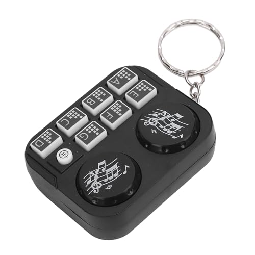 Dpofirs DJ Disc Player Keychain, Self -Press -Modus Lustige Farbenfrohe Lichter Schlüsselreine für die Schultasche (BLACK) von Dpofirs