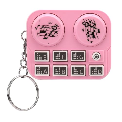 Dpofirs DJ Disc Player Keychain, Self -Press -Modus Lustige Farbenfrohe Lichter Schlüsselreine für die Schultasche (PINK) von Dpofirs