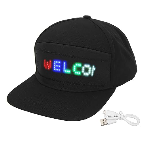 Dpofirs LED Hüte für Teens und Erwachsene, Programmierbare Bluetooth App Steuerung LED Cap Hut mit Licht für Outdoor Konzert Karneval, Schwarz, EinheitsgröÃŸe von Dpofirs
