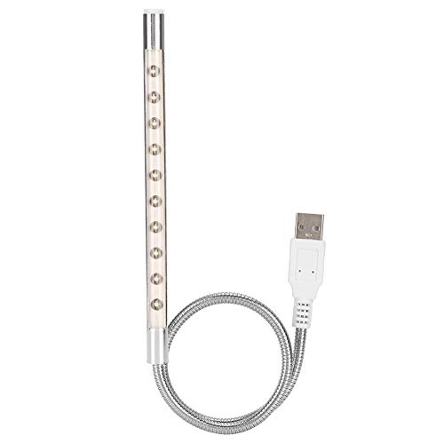 Dpofirs Tragbare Computer-LED-Beleuchtungsleuchte, USB 2.0 10 weiße LED-Computerleuchte, LED-Röhrenleuchte für Büro und Zuhause, Flexible Winkel, 5 V, 1 W, gutes von Dpofirs