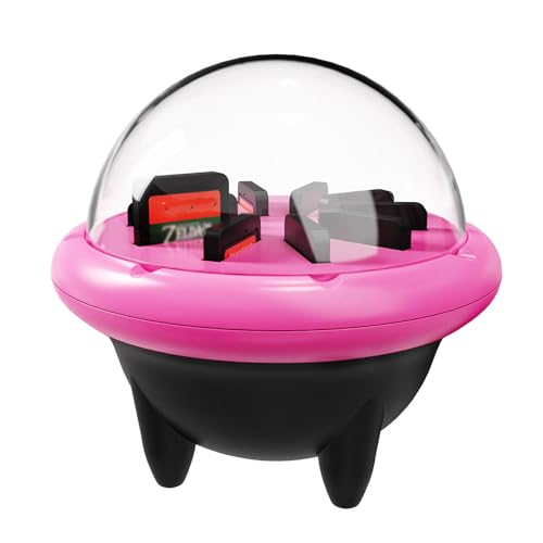 Dpofirs Tragbarer Spielpatronenhalter, 10 Slots aus Hochwertigem Verschleißmaterial, Geeignet für for 2, für for Lite, für for OLED, Game Card Organizer (Rosa schwarz) von Dpofirs