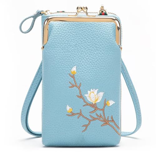 Dpptgh Damen-Sling-Cross-Body-Geldbörse Mit Handyhalter, Mini-Umhängetasche, Taschengeldbörse Mit Kreditkartenfächern(Blue) von Dpptgh
