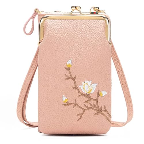 Dpptgh Damen-Sling-Cross-Body-Geldbörse Mit Handyhalter, Mini-Umhängetasche, Taschengeldbörse Mit Kreditkartenfächern(Pink) von Dpptgh