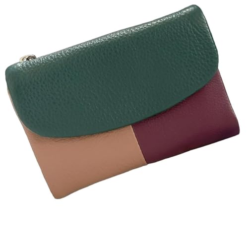 Dpptgh Unisex Pebble Real Leather RFID Wallet, Short Genuine Leather Coin Card Holder, 6-Card Slots & Cash Organizer with Zipper, Small Compact Bifold Pocket Purse Multicolor(Mix-F) von Dpptgh
