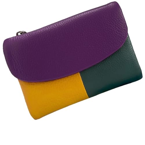 Dpptgh Unisex Pebble Real Leather RFID Wallet, Short Genuine Leather Coin Card Holder, 6-Card Slots & Cash Organizer with Zipper, Small Compact Bifold Pocket Purse Multicolor(Mix-I) von Dpptgh