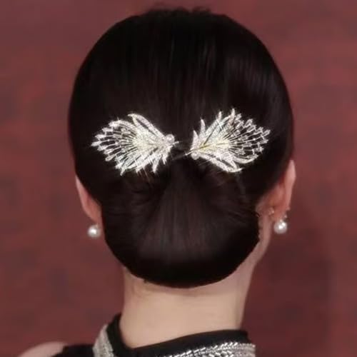Eleganter Und Zarter Haarknoten-Maker Für Frauen, Dekorativer Dutt-Maker in Blattform, Elegante Haaraccessoires, Lockenwickler Mit French-Twist-Frisur, Dutt-Clips(D) von Dpptgh