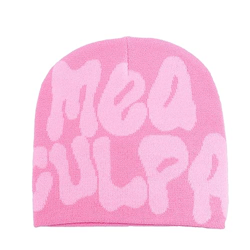 Dqiwlvy Damen Y2k Beanies MEA Beanie Wireless Winter Knit Skull Cap Winter Mütze Warme Strickmütze, Pink, Einheitsgröße von Dqiwlvy