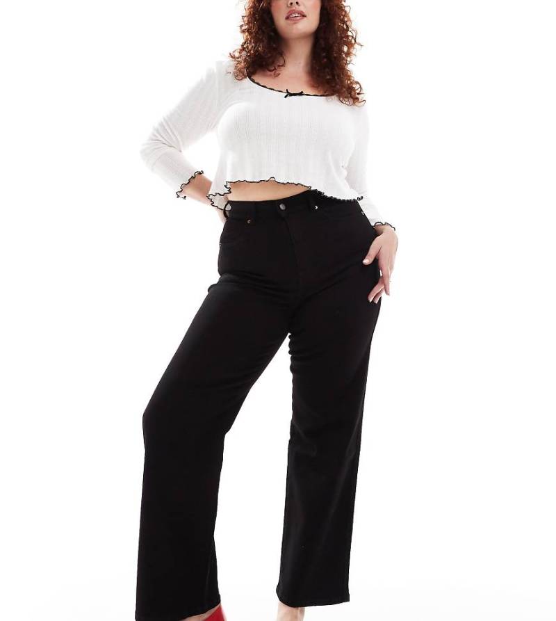 Dr. Denim Plus - Moxy - Jeans mit geradem Bein in Schwarz-Blau von Dr Denim Plus