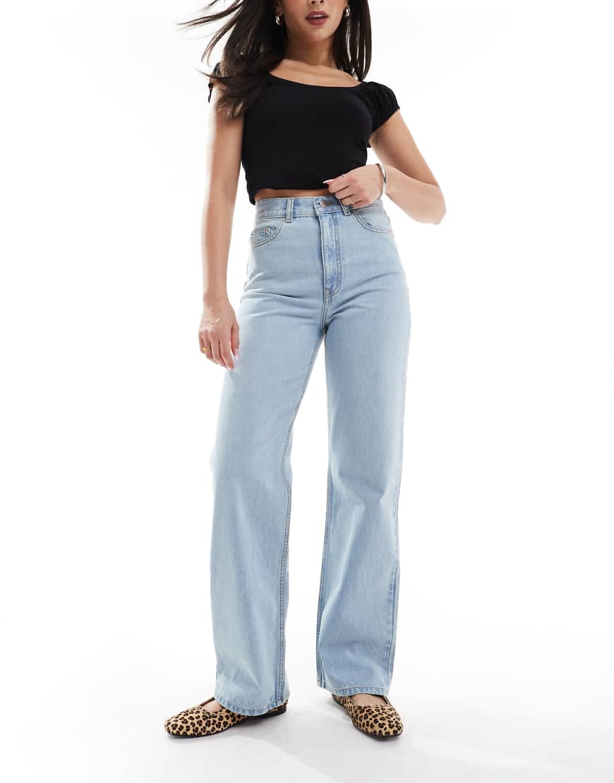Dr Denim - Echo - Straight Jeans in blassem Used Look mit regulärer Passform-Blau von Dr Denim