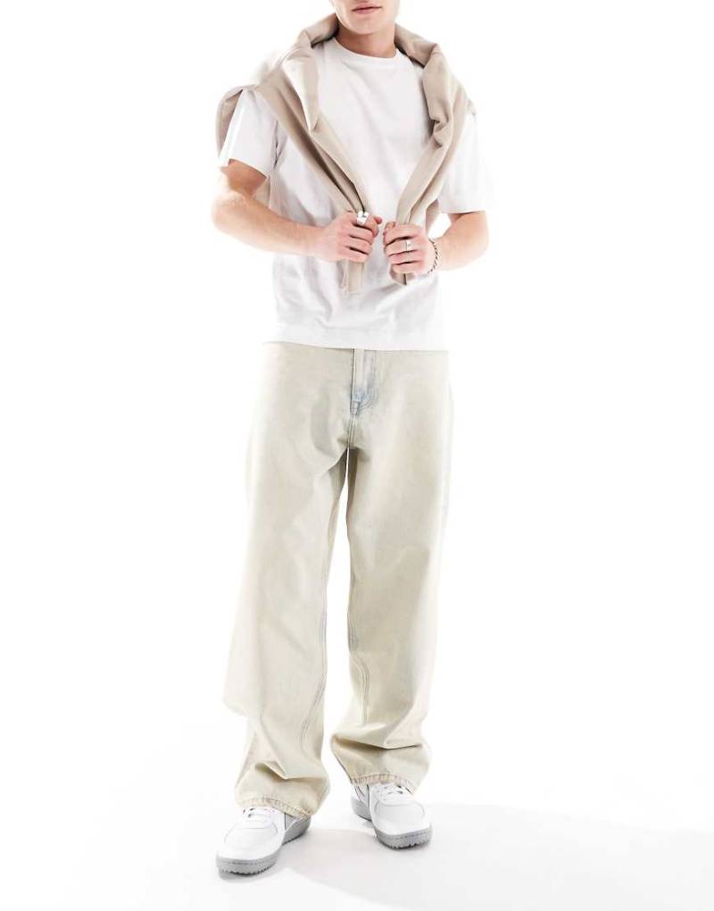 Dr Denim - Kobe - Weite Jeans in hellblauer Pale Vintage-Waschung mit mittelhohem Bund von Dr Denim