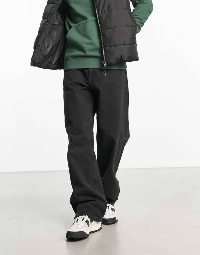 Dr Denim - Omar - Jeans mit weitem Schnitt in abgenutztem Schwarz von Dr Denim