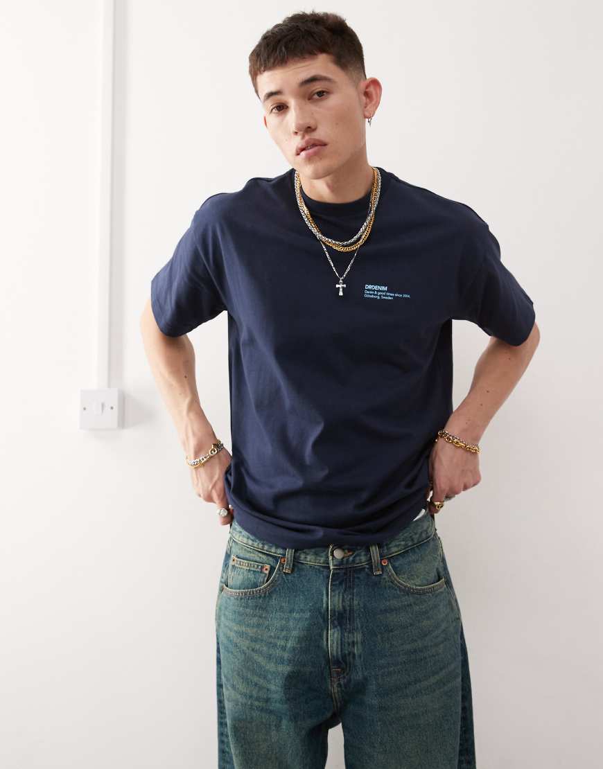 Dr Denim - Trooper - Locker geschnittenes T-Shirt in Marineblau von Dr Denim