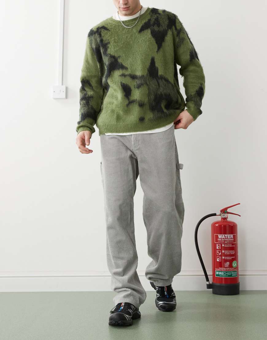 Dr. Denim - Colt Worker - Lässig geschnittene Hose aus hellgrauem Cord mit mittelhohem Bund und weitem Bein mit Workwear-Detail Dr. Denim - Colt Worker - Lässig geschnittene Hose aus hellgrauem Cord mit mittelhohem Bund und weitem Bein mit Workwear-Detail von Dr Denim