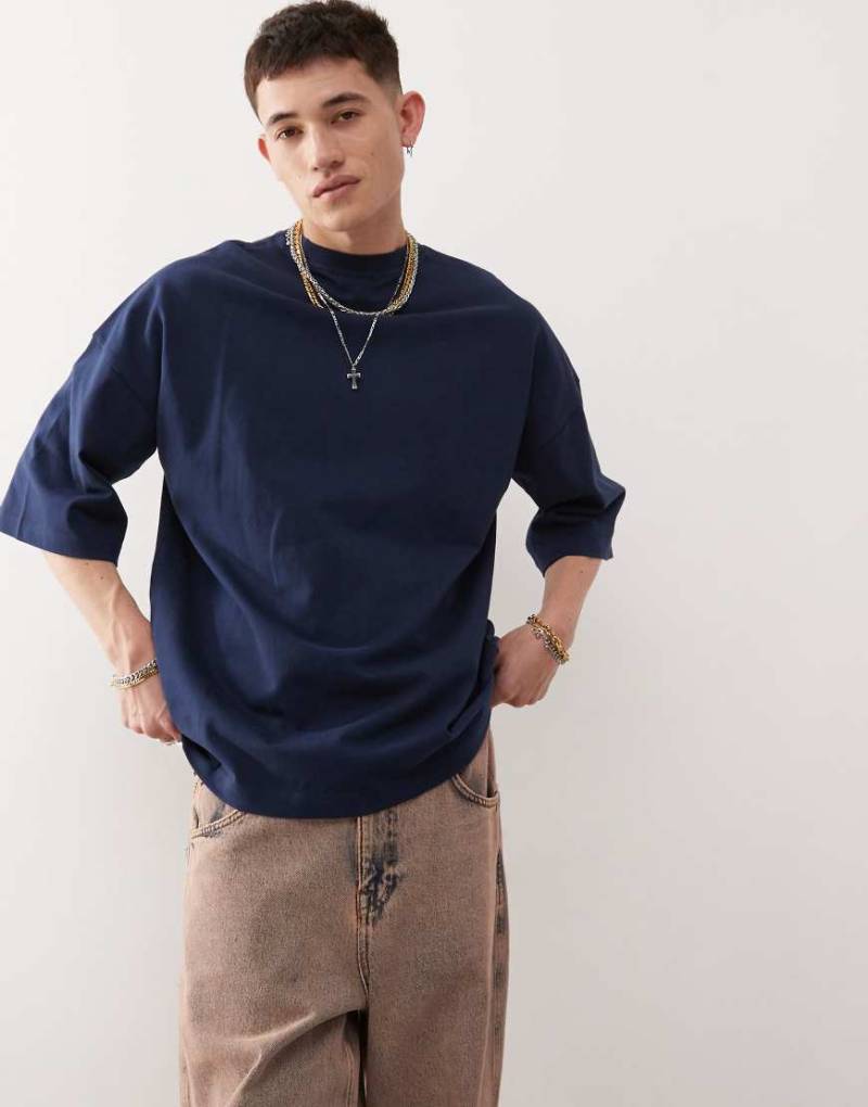 Dr. Denim - Curtis - Oversize-T-Shirt in Space-Blau-Marineblau von Dr Denim