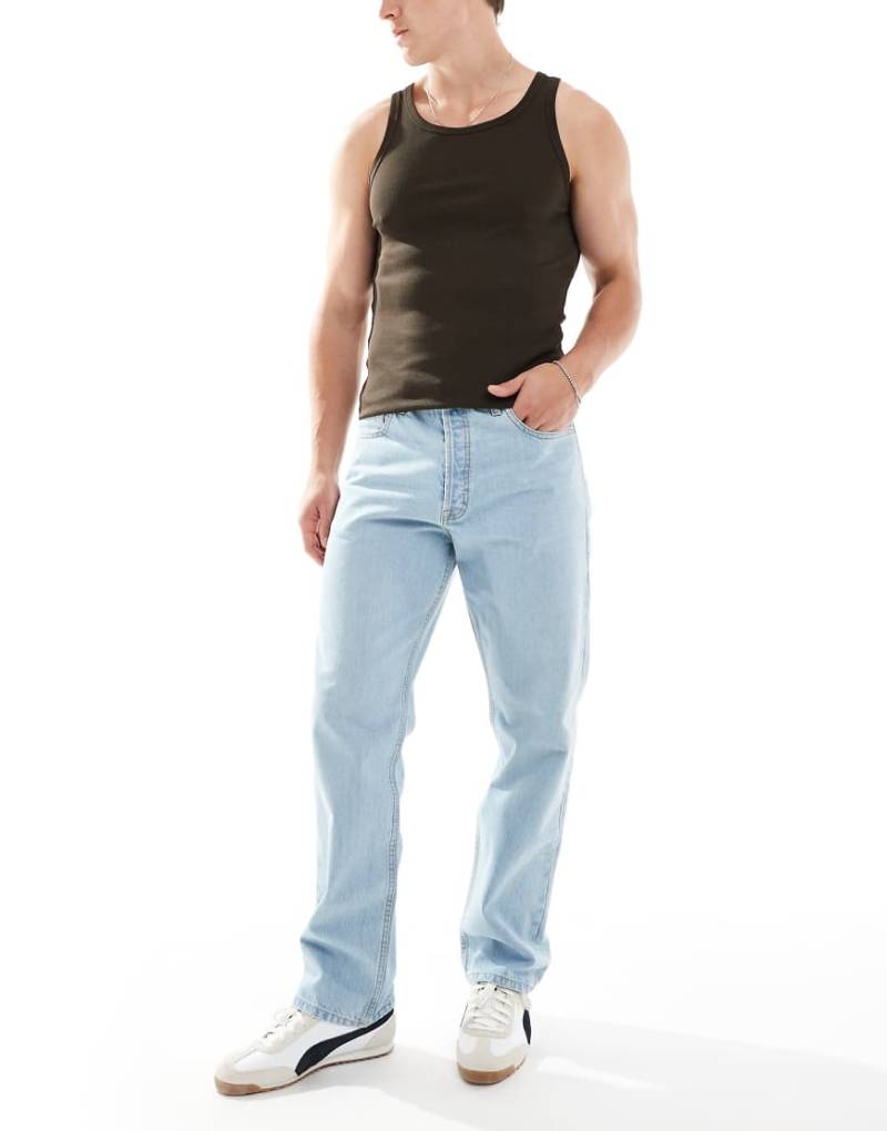 Dr. Denim - Dash - Gerade geschnittene Regular-Fit-Jeans in blasser Used-Waschung-Blau von Dr Denim