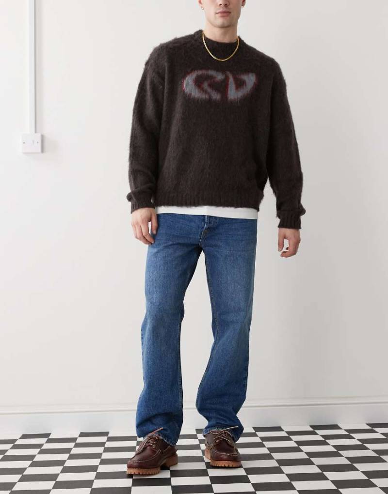 Dr. Denim - Dash - Regulär geschnittene Hose im Used-Look in dunklem Mischton mit geradem Bein-Blau von Dr Denim