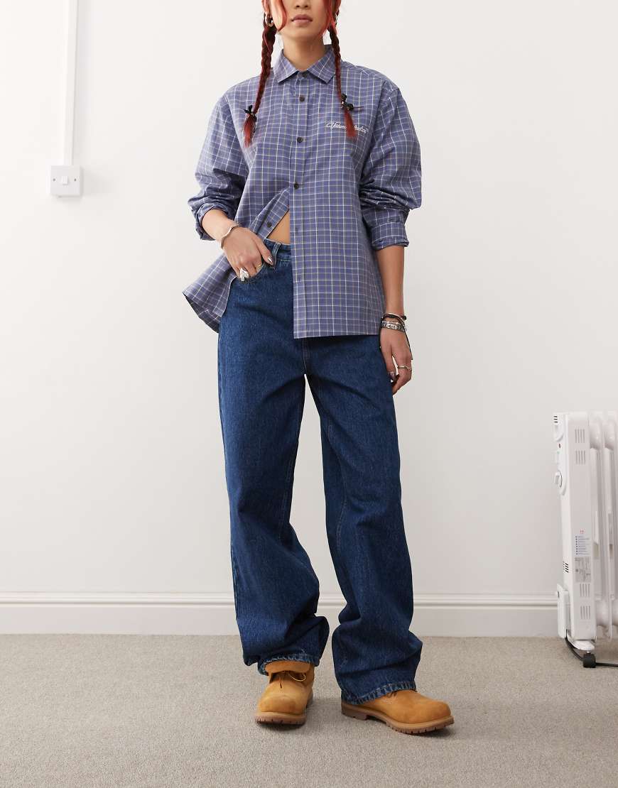 Dr. Denim - Donna - Lässig geschnittene Jeans in Stream Dark Retro mit weitem Bein und hohem Bund-Blau Dr. Denim - Donna - Lässig geschnittene Jeans in Stream Dark Retro mit weitem Bein und hohem Bund-Blau von Dr Denim