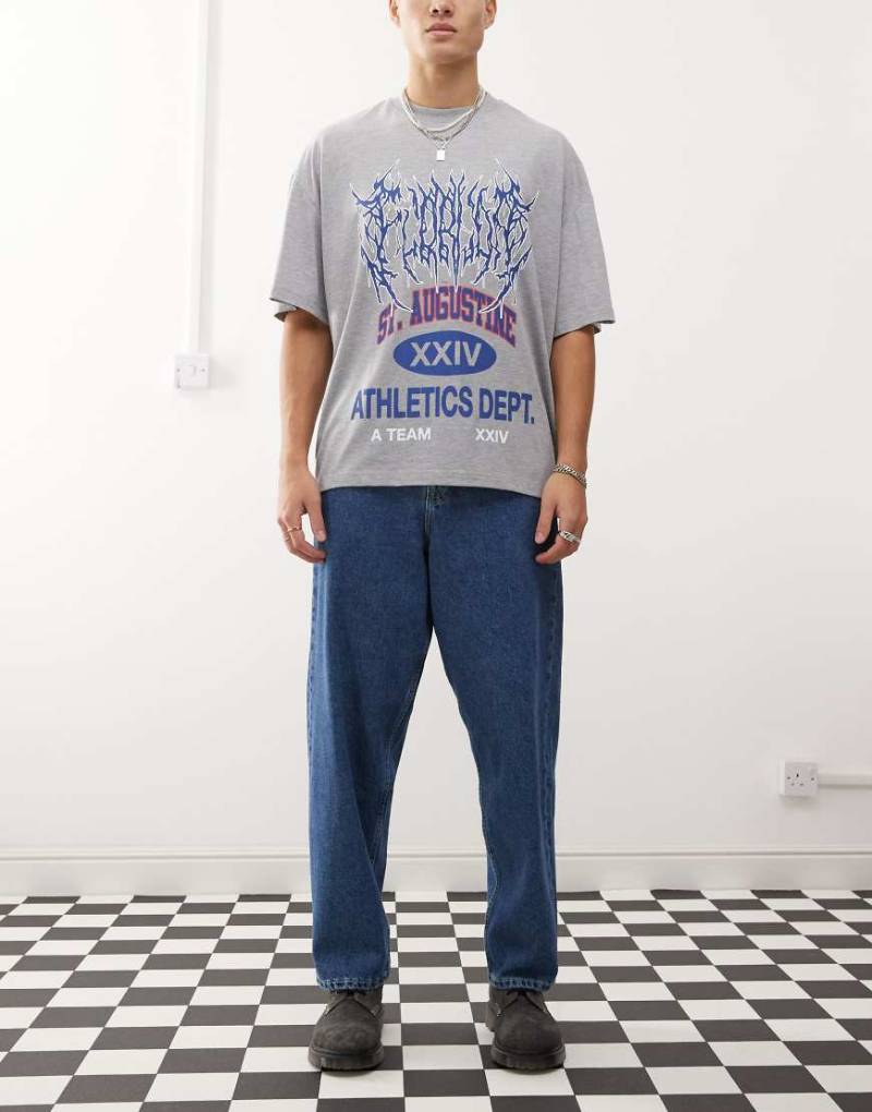 Dr. Denim - Kobe - Weite Jeans in mittlerem Kieselblau mit Stone-Waschung von Dr Denim