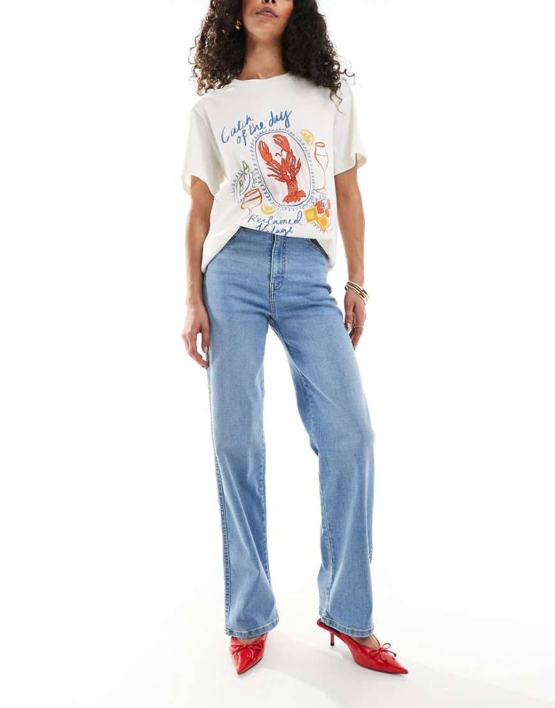 Dr. Denim - Moxy - Gerade Jeans in verwaschenem Vale-Hellblau von Dr Denim