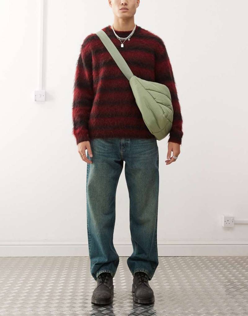 Dr. Denim - Omar - Jeans in verwaschenem Blau mit grüner Tönung, weitem Bein und geradem Schnitt von Dr Denim