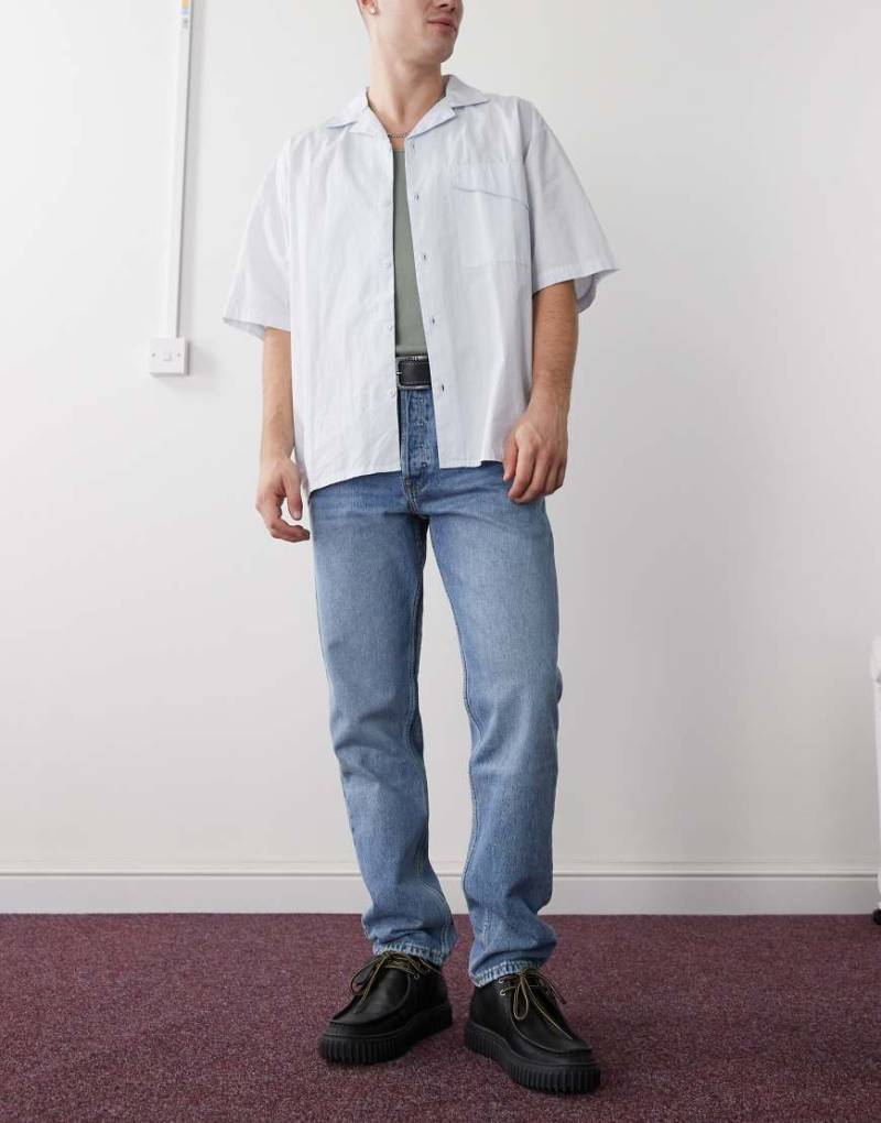 Dr. Denim - Rush - Jeans in normaler Passform mit Stream Sky Used-Waschung-Blau von Dr Denim