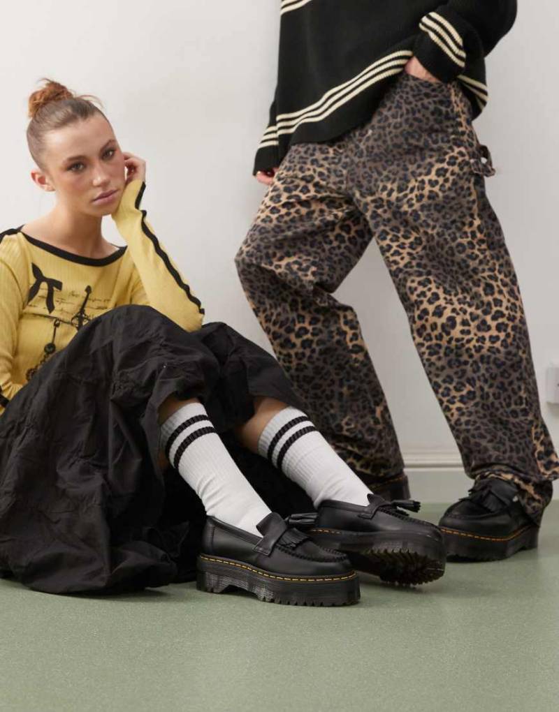 Dr Martens - Adrian Quad - Unisex-Loafer aus schwarzem Glattleder von Dr Martens