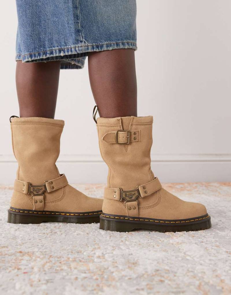 Dr Martens - Anistone Hi - Stiefel in Hellbraun mit Riemendetail-Neutral von Dr Martens