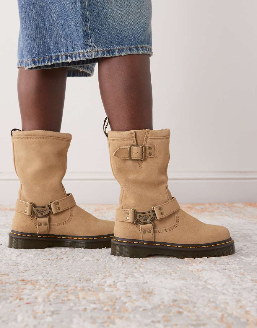 Dr Martens - Anistone Hi - Stiefel in Hellbraun mit Riemendetail-Neutral von Dr Martens