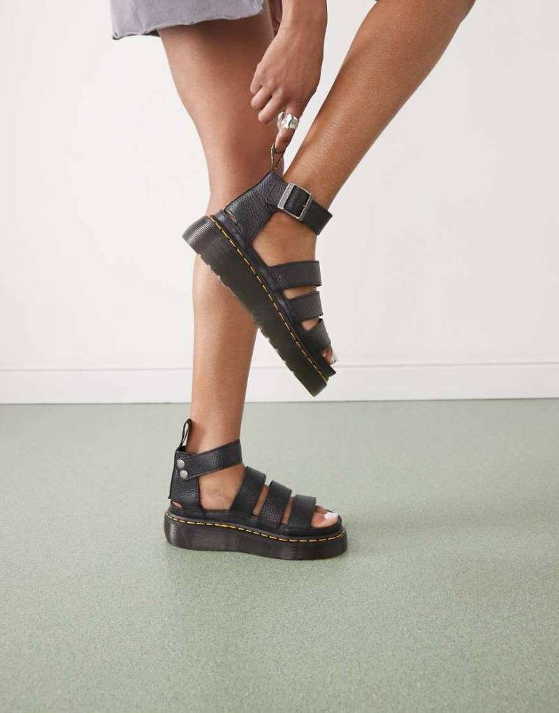 Dr Martens - Clarissa II Quad - Schwarze Sandalen mit dicker Sohle von Dr Martens