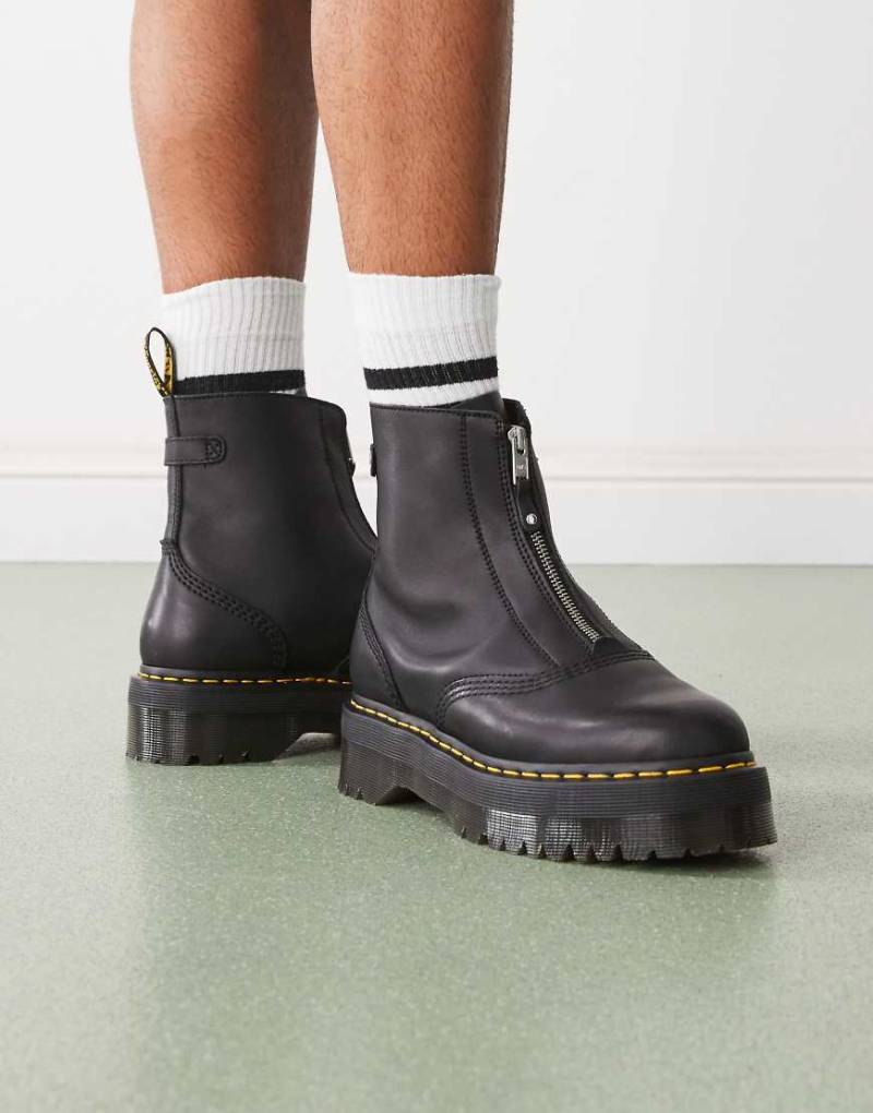 Dr Martens - Jetta - Stiefel aus Sendal-Leder in Schwarz mit Reißverschluss von Dr Martens