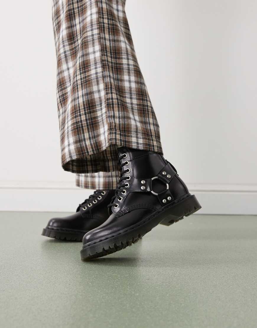 Dr. Martens - 1460 Harness - Stiefel in Schwarz mit 8 Ösen von Dr Martens