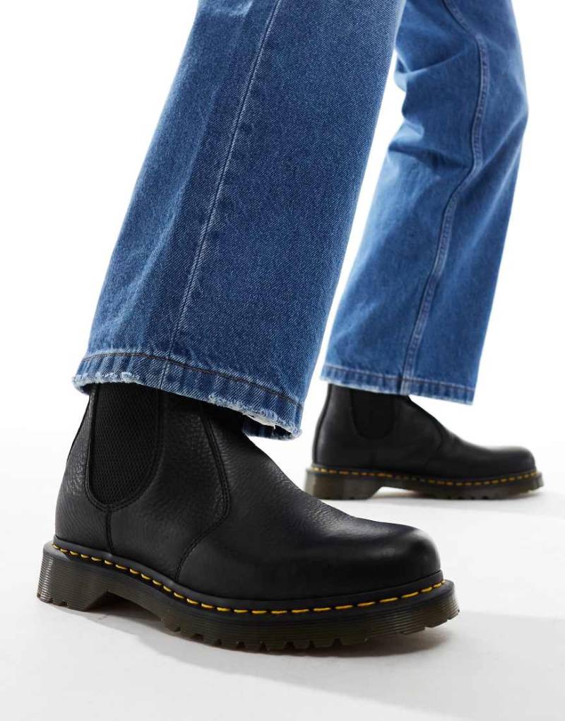Dr. Martens - 2976 - Chelsea-Stiefel in Schwarz mit Kunstpelzfutter von Dr Martens