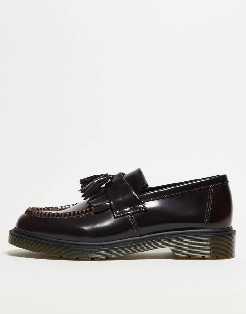 Dr. Martens - Adrian - Unisex-Loafer aus Arcadia-Leder in Kirschrot mit Quasten von Dr Martens