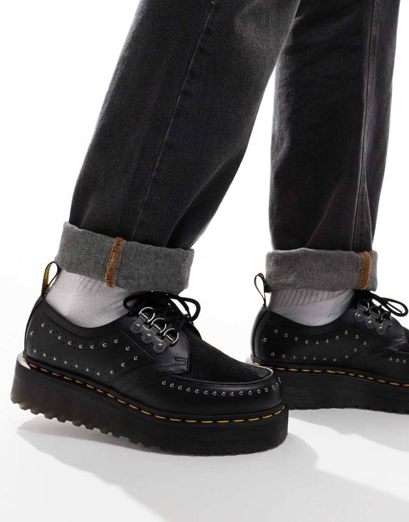Dr. Martens - Ramsey Quad - Lederschuhe in Schwarz mit 3 Ösen von Dr Martens