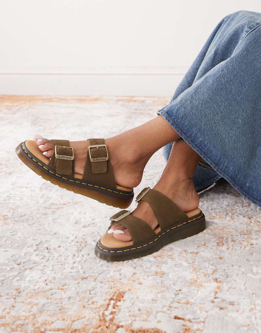 Dr. Martens - Unisex - Josef - Slider in dunklem Olivgrün von Dr Martens