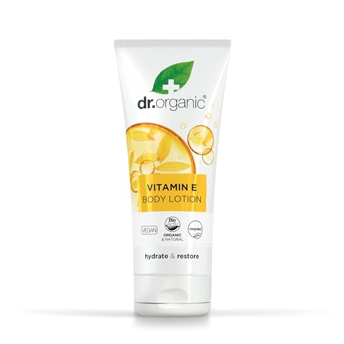 Dr. Organic Vitamin E Lotion, Feuchtigkeitsspendend, Alle Hauttypen, Herren, Damen, natürlich, vegan, tierversuchsfrei, paraben- und SLS-frei, recycelt & recycelbar, biologisch, 200ml von Dr Organic