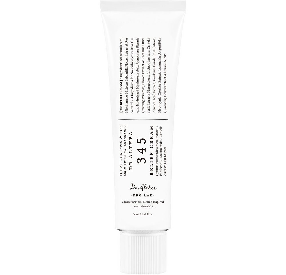 Dr. Althea Feuchtigkeitscreme 345 Relief Cream, Vegane, regenerierende Creme, die Inhaltsstoffe gekonnt kombiniert von Dr. Althea