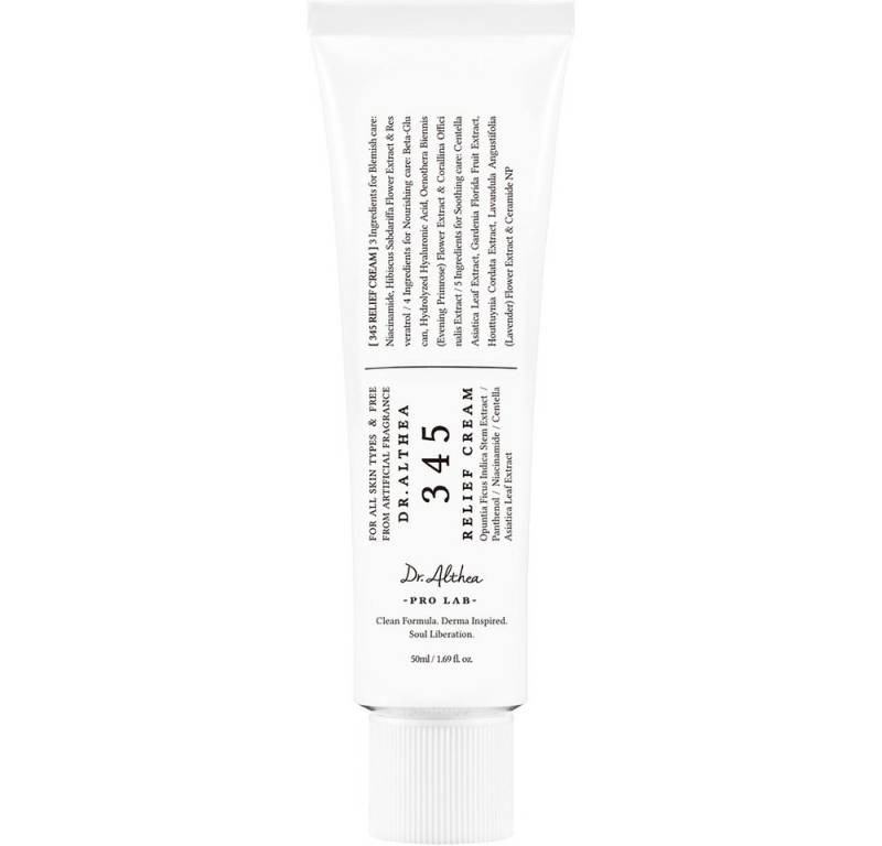 Dr. Althea Feuchtigkeitscreme 345 Relief Cream, Vegane, regenerierende Creme, die Inhaltsstoffe gekonnt kombiniert von Dr. Althea
