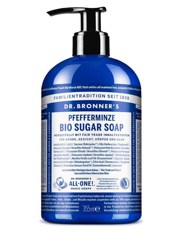 Dr. Bronners Flüssigseife Pfefferminze, 1-tlg., Liquid Soap 355 ml von Dr. Bronners