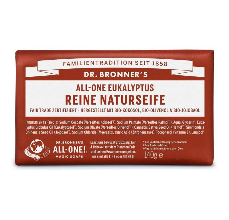 Dr. Bronners Handseife Eukalyptus - All-One Reine Naturseife 140g von Dr. Bronners