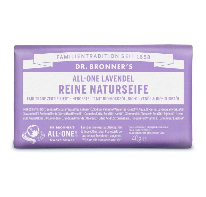 Dr. Bronners Handseife Lavendel - All-One Reine Naturseife 140g 2er Pack von Dr. Bronners