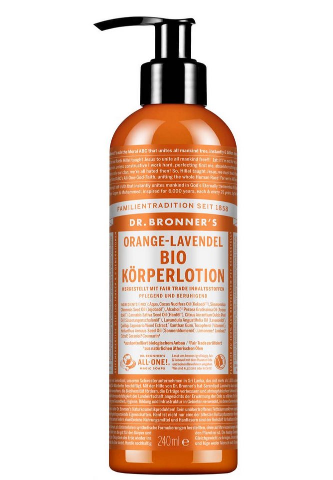 Dr. Bronners Körperlotion Orange-Lavendel, 1-tlg., Bio Körperlotion 240 ml von Dr. Bronners