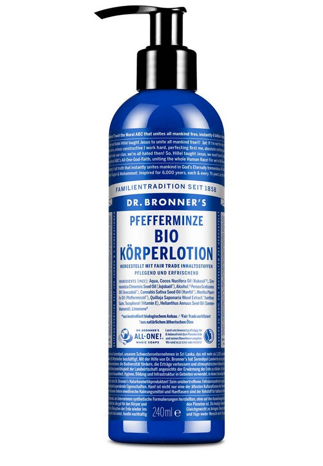 Dr. Bronners Körperlotion Pfefferminze 240 ml, 1-tlg., Bio Körperlotion 240 ml von Dr. Bronners