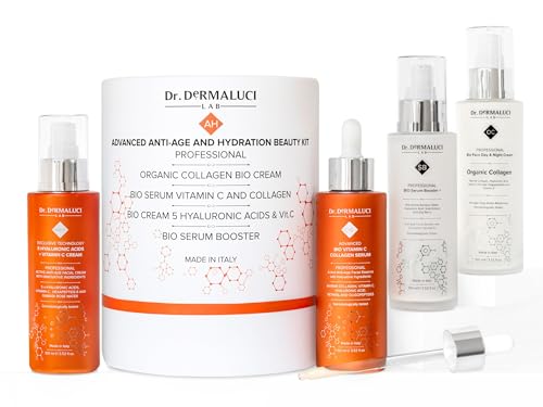 Geschenke für Frauen/Männer Set Gesichtspflege Intensive Feuchtigkeit | Hyaluron Serum Retinol Kollagen Gesichts Creme BIO 400ML |Hautpflege Anti-Falten Anti-Aging Geschenkset |Premium Sensible Haut von Dr. DERMALUCI LAB