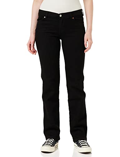 Dr Denim Damen Dixy Straight Jeans, Solid Black, S/34 von Dr. Denim