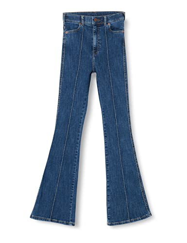 Dr Denim Damen Moxy Flare Jeans, Pyke Plain Dark Pintuck, S/34 von Dr. Denim