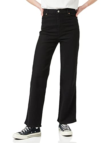 Dr Denim Damen Moxy Straight Jeans, Solid Black, L/32 von Dr. Denim