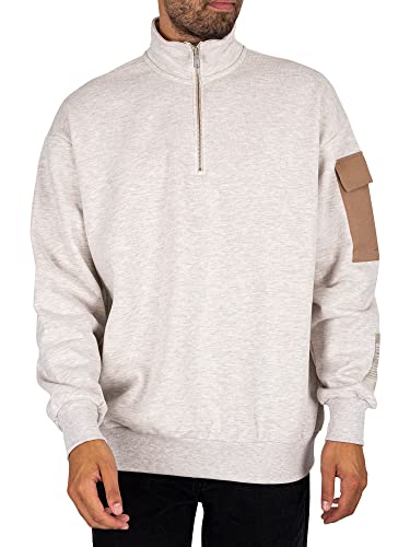 Dr. Denim Herren Dario Zip Sweatshirt, Hafer Melange, S von Dr. Denim